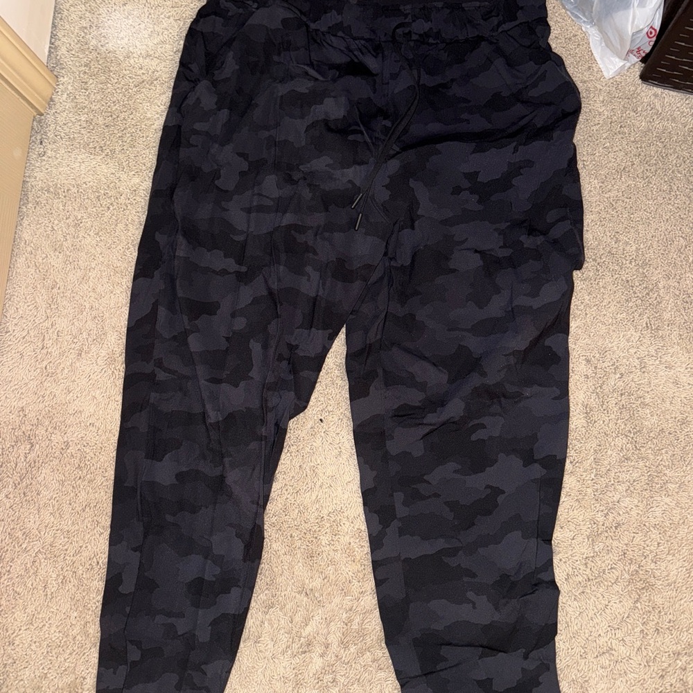 Lululemon Black Camouflage Straight Leg Pants